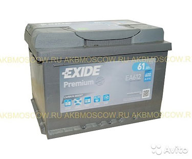 61Ач Аккумулятор Exide EA612