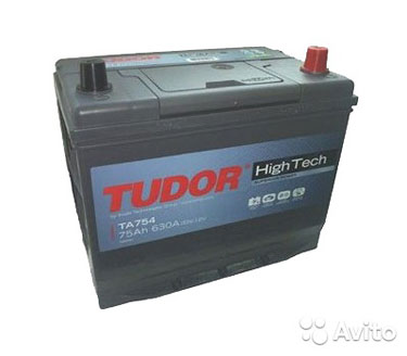 Аккумулятор 75Ач Tudor High-Tech TA754