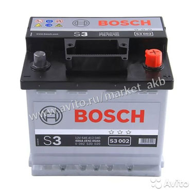 Аккумулятор автомобильный Bosch S3 002 45 а/ч