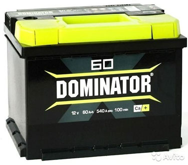 Аккумулятор автомобильный Dominator 60 А/ч 540 A