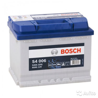 Аккумулятор Bosch S4 006 (60L) прям. пол. 60 А/ч