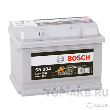Аккумулятор Bosch S5 004 61R 600A 242x175x175 61А