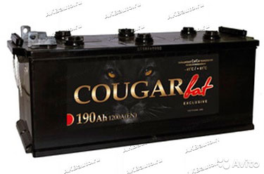 Аккумулятор Cougar 190 А/ч 1200 А прям. пол