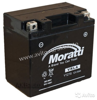Аккумулятор для мотоцикла и скутера Moratti 12V6А