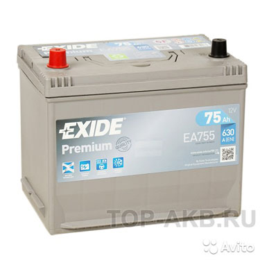 Аккумулятор Exide Premium 75L (630А 261x173x225) E