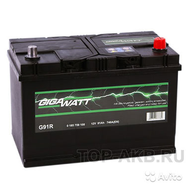 Аккумулятор Gigawatt 91R 740A (306x173x225) G91L 9