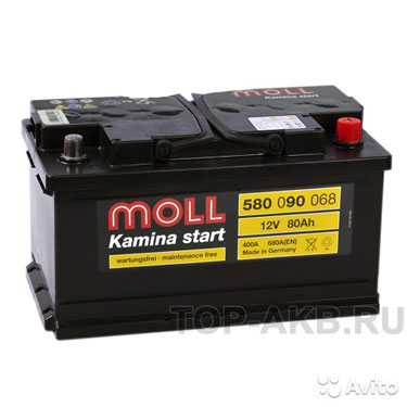 Аккумулятор Moll Kamina Start 80SR низкий 680A (31