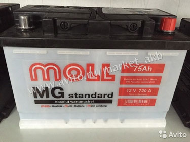 Аккумулятор Moll MG Standard 12V-75Ah R 75 а/ч