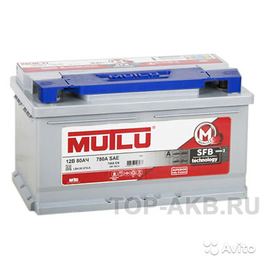 Аккумулятор Mutlu Mega 80R низкий 740А (315x175x17