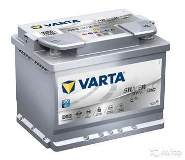 Аккумулятор Varta AGM D52 (60R) обр. пол. 60 А/ч