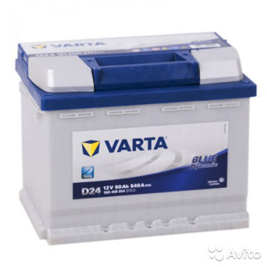 Аккумулятор Varta Blue D24 (60R) обр. пол. 60 А/ч