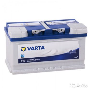 Аккумулятор Varta Blue F17 (80R) обр. пол. 80 А/ч