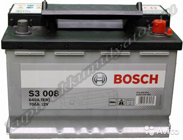 Автомобильный аккумулятор bosch 70 A.ч S3 008 Обра