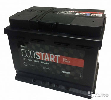 Автомобильный аккумулятор Ecostart 60 А.ч Прямая п