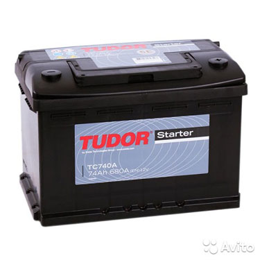 Автомобильный аккумулятор tudor Starter 74 А.ч tс7