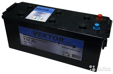 Грузовой аккумулятор vektor plus 132 А.ч Прямая по