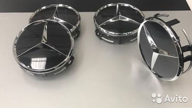 Заглушка колесного диска Mercedes (внутри чёрный )